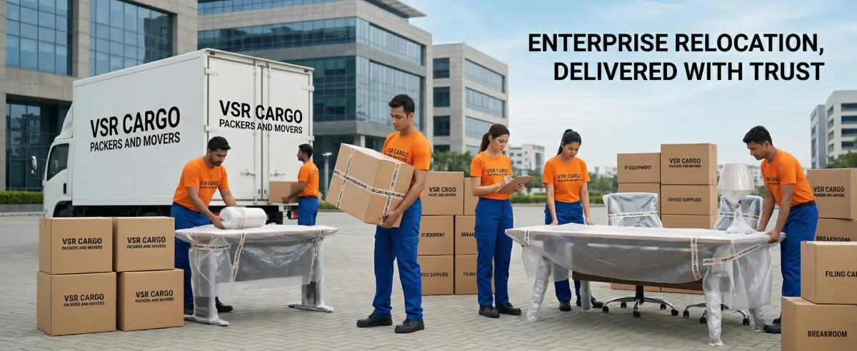 Professional corporate office relocation and shifting service by VSR CargoPackers and Movers India