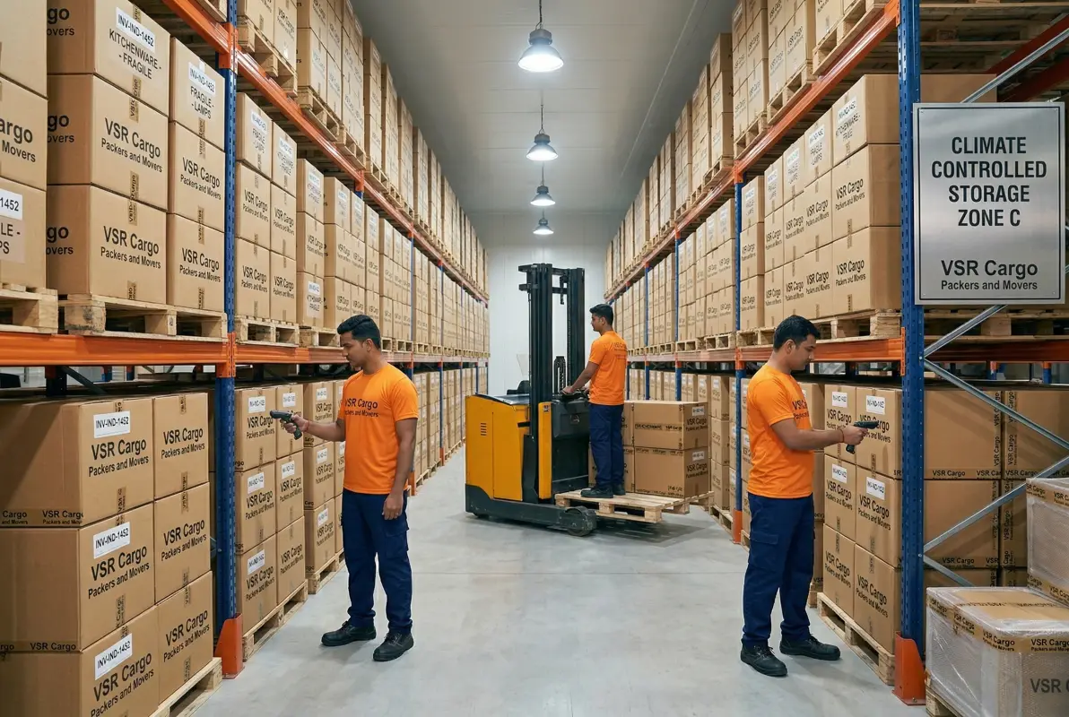 Climate controlled warehouse storage units for household goods and electronics
