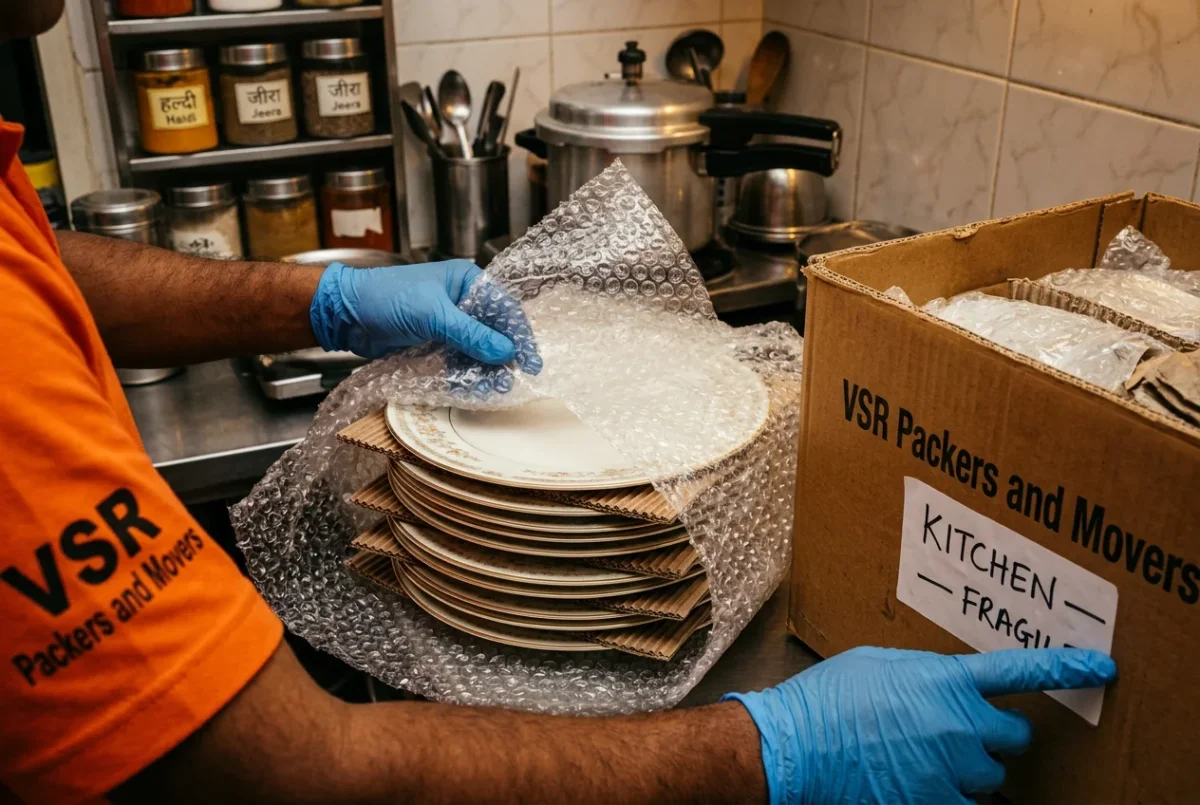 Expert packing of household items using premium materials by VSR Packers