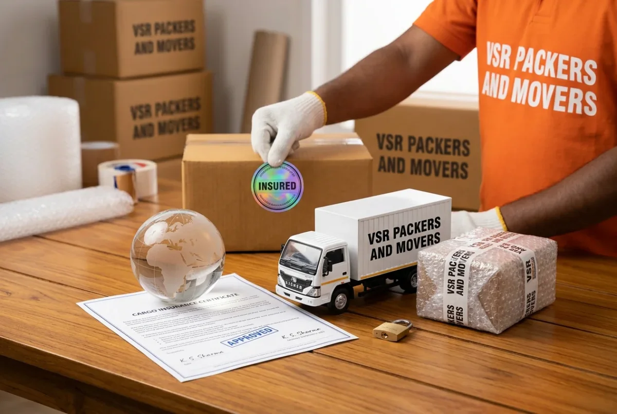 Comprehensive goods transit insurance coverage for safe moving by VSR Packers and Movers