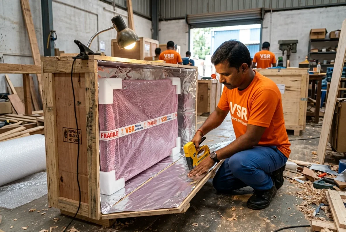 Export quality packing of household goods for international shipping from India