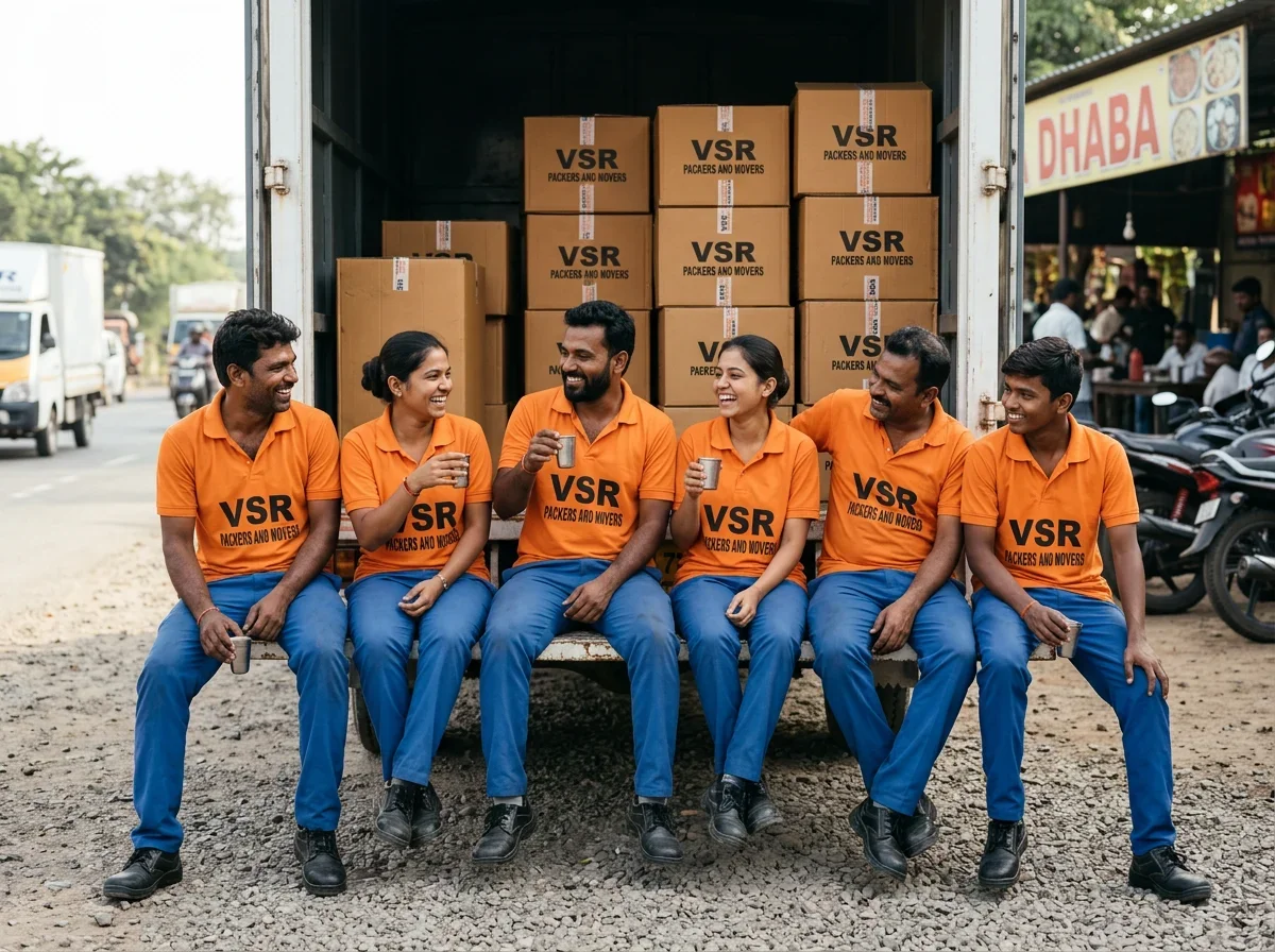 VSR Packers moving staff team in uniform ready for relocation